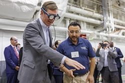 Kentucky Gov. Andy Beshear took the time to test out the company's latest digital engineering technology
