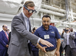 Kentucky Gov. Andy Beshear took the time to test out the company's latest digital engineering technology