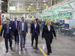 Governor Andy Beshear and Louisville Mayor Craig Greenberg tour GE Appliances new dish assembly lines