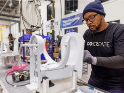 Production of the GE Profile Smart Mixer at GE Appliances CoCREATE microfactory and makerspace in Stamford LR
