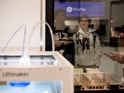 Westhill High School Students Admire the Lasers in CoCREATE's FirstBuild makerspace