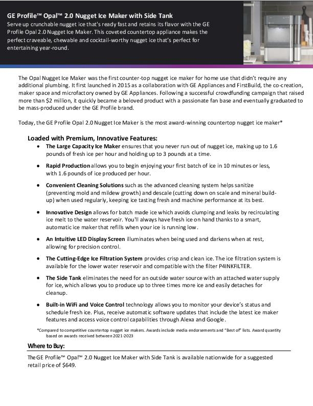 GE Profile Opal Fact Sheet_1.5