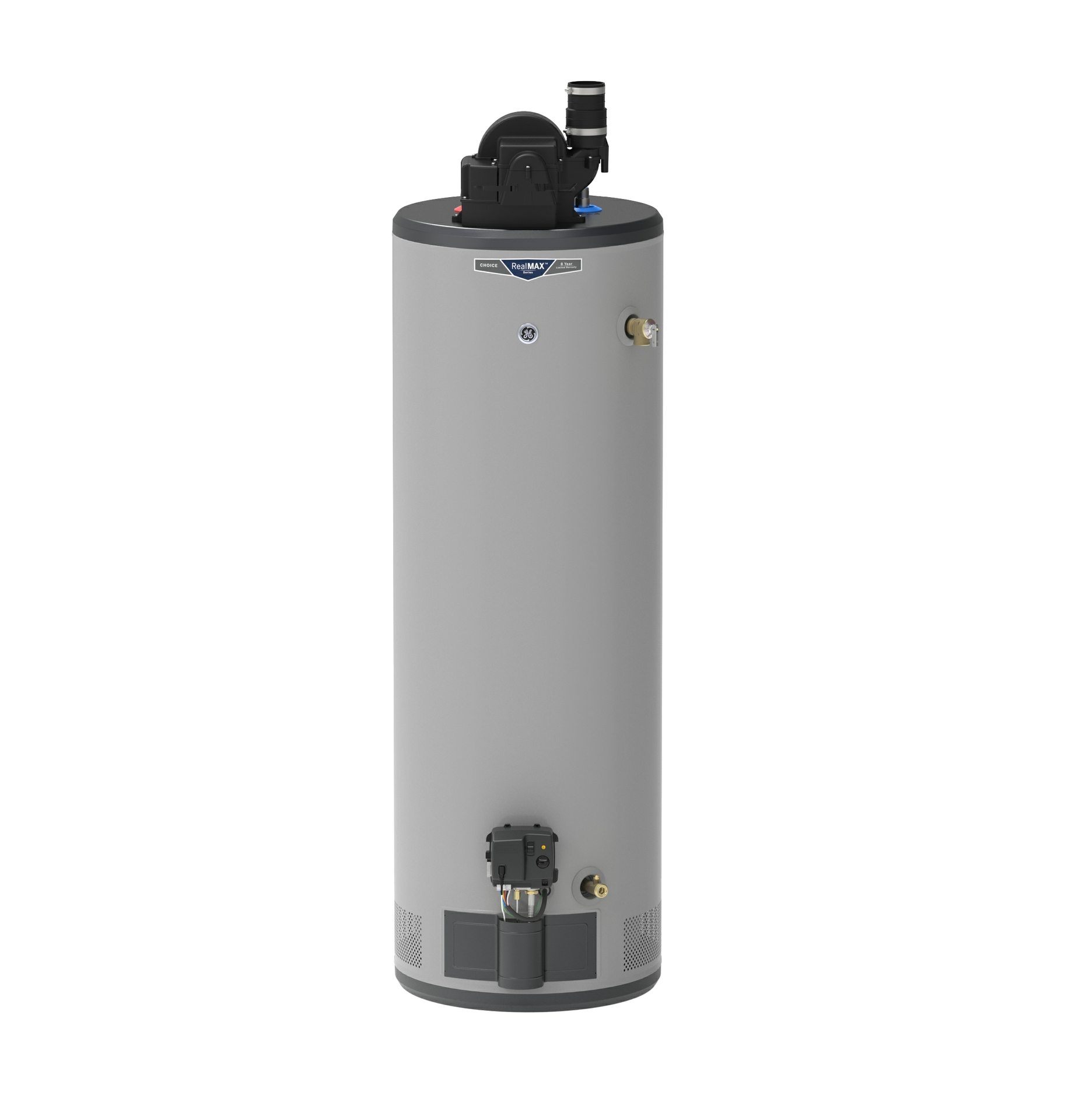 Also on display at the AHR Expo is the GE RealMAX 40-Gallon Tall Natural Gas Power Vent Low-Nox Atmospheric Water Heater