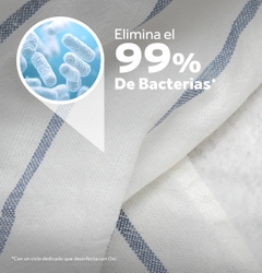 The GE® 4.5 cu. ft. Capacity Washer with Spanish-Language Panel helps eliminate 99% of bacteria
