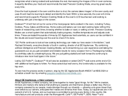 GE Profile Leads the Way in Smarter Cooking Technology Press Release