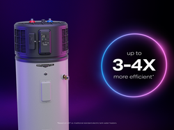 GeoSpring uses heat pump technology to offer up to 3 to 4 times more efficiency than standard electric models