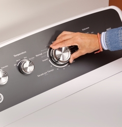 GE® 4.5 cu. ft. Capacity Washer with Spanish Language Panel and Soaking and Agitation Wash Modes and the GE® 7.2 CU. FT. Capacity with Spanish Language Panel Aluminized Alloy Drum Electric Dryer 