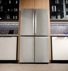 GE Profile 28 Cu. Ft. Smart Fingerprint Resistant Quad-Door Refrigerator with Dual-Dispense AutoFill Pitcher, Now Available in Counter-Depth
