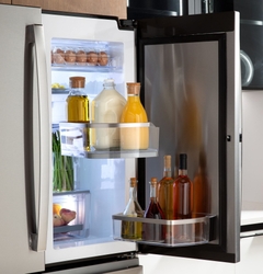 GE Profile 28 Cu. Ft. Smart Fingerprint Resistant Quad-Door Refrigerator with Dual-Dispense AutoFill Pitcher Door in Door
