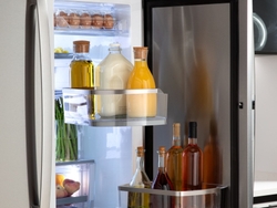 GE Profile 28 Cu. Ft. Smart Fingerprint Resistant Quad-Door Refrigerator with Dual-Dispense AutoFill Pitcher Door in Door