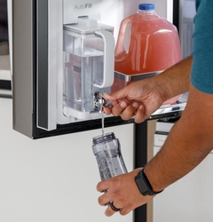 GE Profile 28 Cu. Ft. Smart Fingerprint Resistant Quad-Door Refrigerator -- Dual-Dispense AutoFill Pitcher