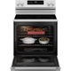 The GE® 30" Slide-In Electric Convection Range with No Preheat Air Fry and EasyWash™ Oven Tray (600 series) cuts down on cooking time and speeds up the clean-up