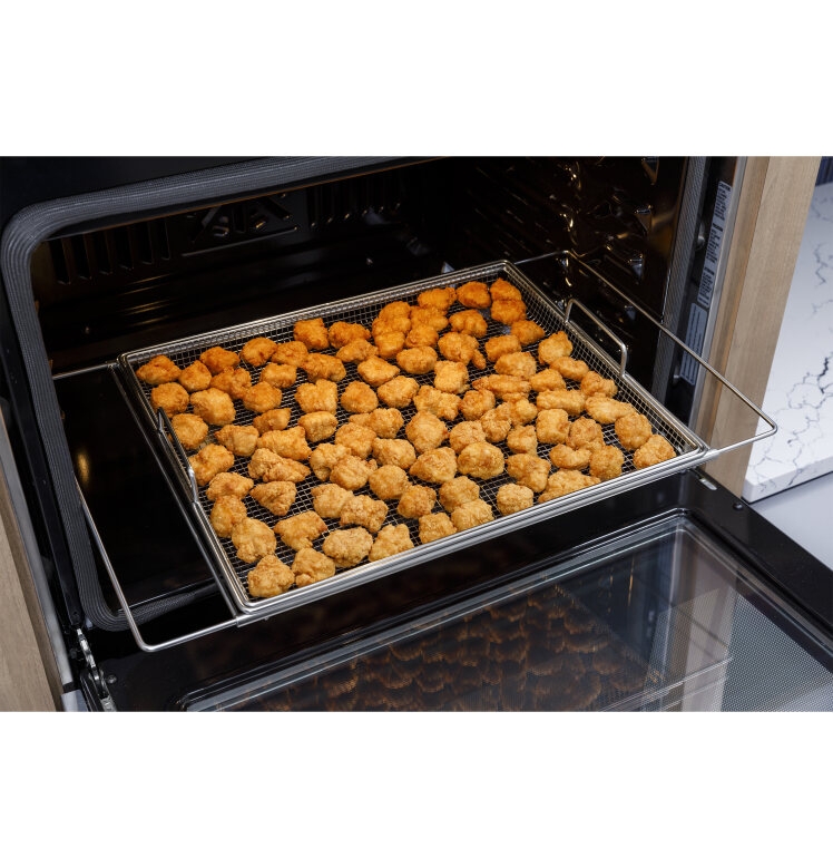 Air Fry Basket with GE 30 Slide-In Electric Convection Range
