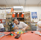 A team of mechanical and electrical engineers from GE Appliances came together and transformed their air conditioning lab at the company’s Kentucky-based headquarters into a whimsical elf workshop.