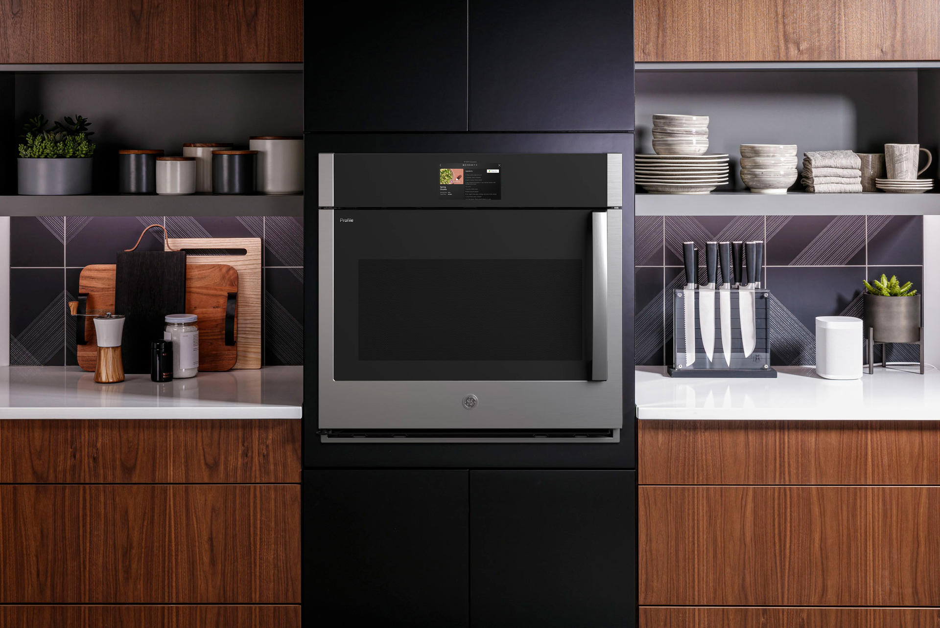 Select models of GE Profile wall ovens offer seasonal recipes with capabilities to deliver the ingredients to your door via Instacart.