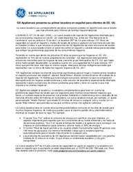 GE Appliances presenta su primer lavadora en espaol para clientes de EE. UU.