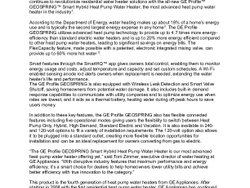 GE Profile GEOSPRING Smart Hybrid Heat Pump Water Heater GE Profile GEOSPRING Smart Hybrid Heat Pump Water Heater