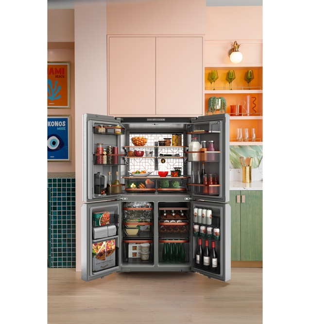 Available with Quad Doors, the CAFÉ Smart Counter-Depth Quad-Door Refrigerator features a fully convertible zone that offers ultimate flexibility.