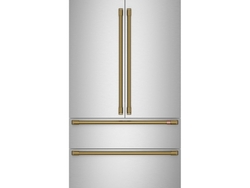 For a seamless appearance, the CAFÉ 36” Integrated French-Door Refrigerator has a true flush inset installation and hidden articulating hinges.