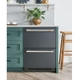 CAFÉ Built-In Dual-Drawer Refrigerator features a stainless-steel interior & soft-close drawers.