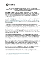 GE PROFILE HELPS ENABLE CLEANER WATER FOR THE HOME