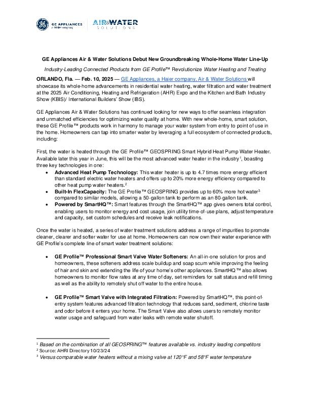 GE Appliances Water Solutions at AHR Expo 2025 FINAL