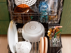 CAFÉ CustomFit Stainless Steel Interior Smart Dishwasher with Ultra Wash Top Rack & Dual Convection Ultra Dry has a place for everything.