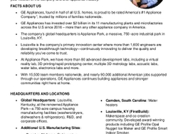 GE Appliances Business Fact Sheet