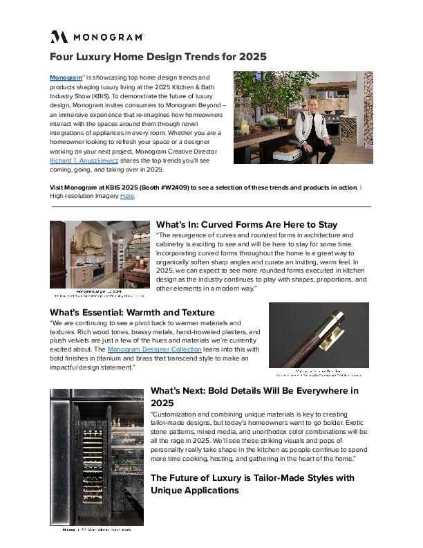 KBIS 2025 Monogram Luxury Home Design Trends