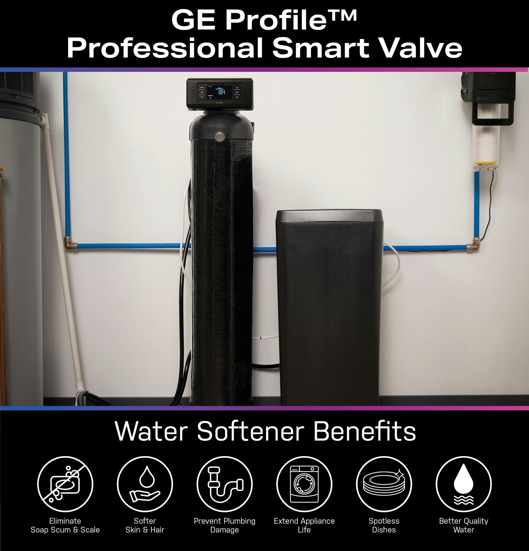 GE Profile Professional Smart Valve Water Softener Features