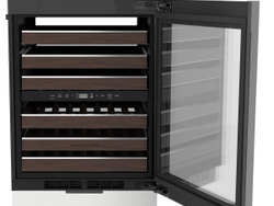 Monogram Undercounter Wine Reserve features an elegant interior with backlit LED lighting Monogram Undercounter Wine Reserve features an elegant interior with backlit LED lighting