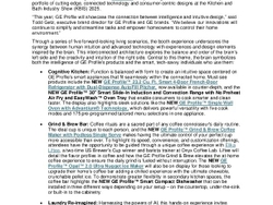 GE PROFILE MERGES WHOLE HOME CONNECTIVITY WITH FUNCTION-FIRST INNOVATION AT KBIS 2025