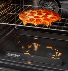 The EasyWash Removable Oven Tray makes clean up effortless and provides an alternative to the traditional cleaning method requiring someone to reach deep within the cavity to scrub the surface.