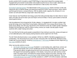 GE PROFILE CONTINUES TO HARNESS CUTTING-EDGE TECHNOLOGY AND FURTHER GAME-CHANGING INNOVATION WITH ITS EXPANDED LAUNDRY PORTFOLIO_FINAL GE PROFILE CONTINUES TO HARNESS CUTTING-EDGE TECHNOLOGY AND FURTHER GAME-CHANGING INNOVATION WITH ITS EXPANDED LAUNDRY PORTFOLIO_FINAL