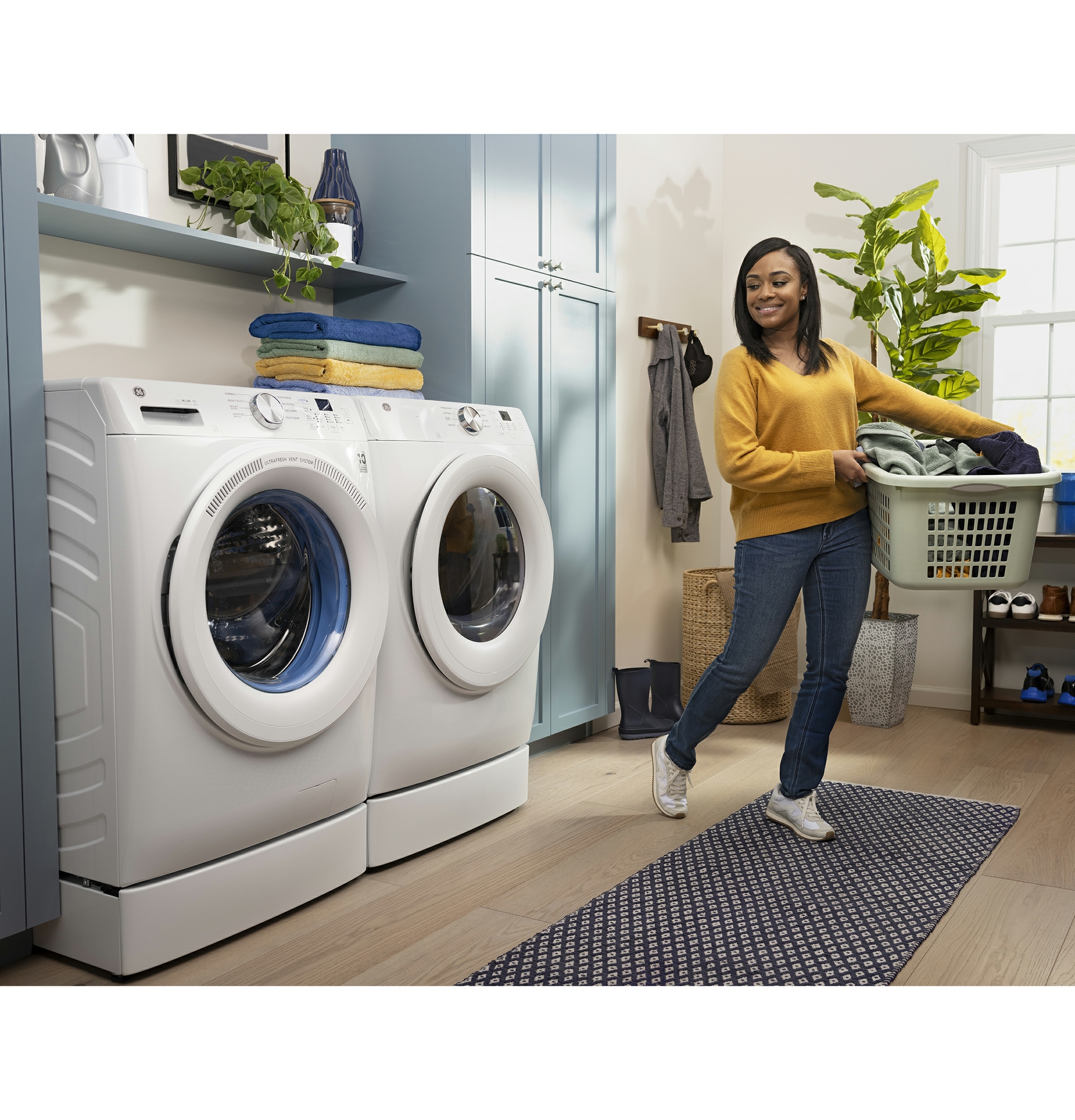 The GE Appliances UltraFresh System helps removes the dreaded front-load odor once and for all.