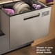 WIth the GE Profile™ Dishwasher Double Drawer, owners can run a single drawer for a quick rinse.
