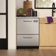 The New GE Profile™ Dishwasher Double Drawer, giving owners two independent drawers in the space of one.