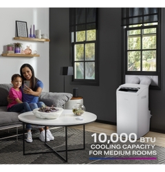 Available in 10,000 BTU the GE Profile™ Dual-Hose, Inverter Portable AC efficiently cools medium-sized rooms up to 450 square feet.