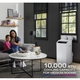 Available in 10,000 BTU the GE Profile™ Dual-Hose, Inverter Portable AC efficiently cools medium-sized rooms up to 450 square feet.