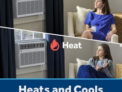 With three cooling modes, three heating modes, and three fan speeds, the latest iteration of the GE® Smart Heat/Cool Window AC provides personalized comfort year-round. With three cooling modes, three heating modes, and three fan speeds, the latest iteration of the GE® Smart Heat/Cool Window AC provides personalized comfort year-round.
