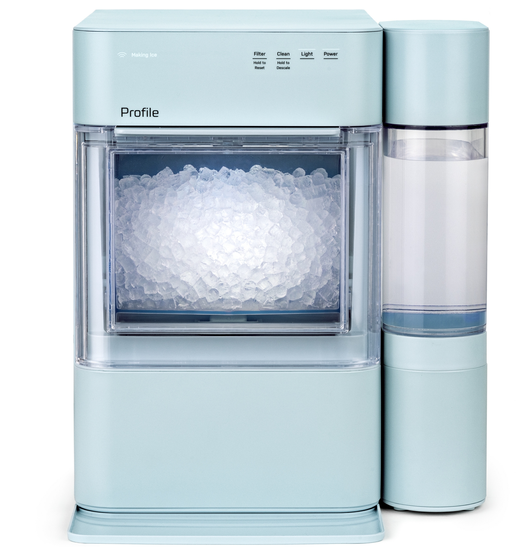 The GE Profile™ Opal™ 2.0 Nugget Ice Maker now comes in Moonstone Blue.