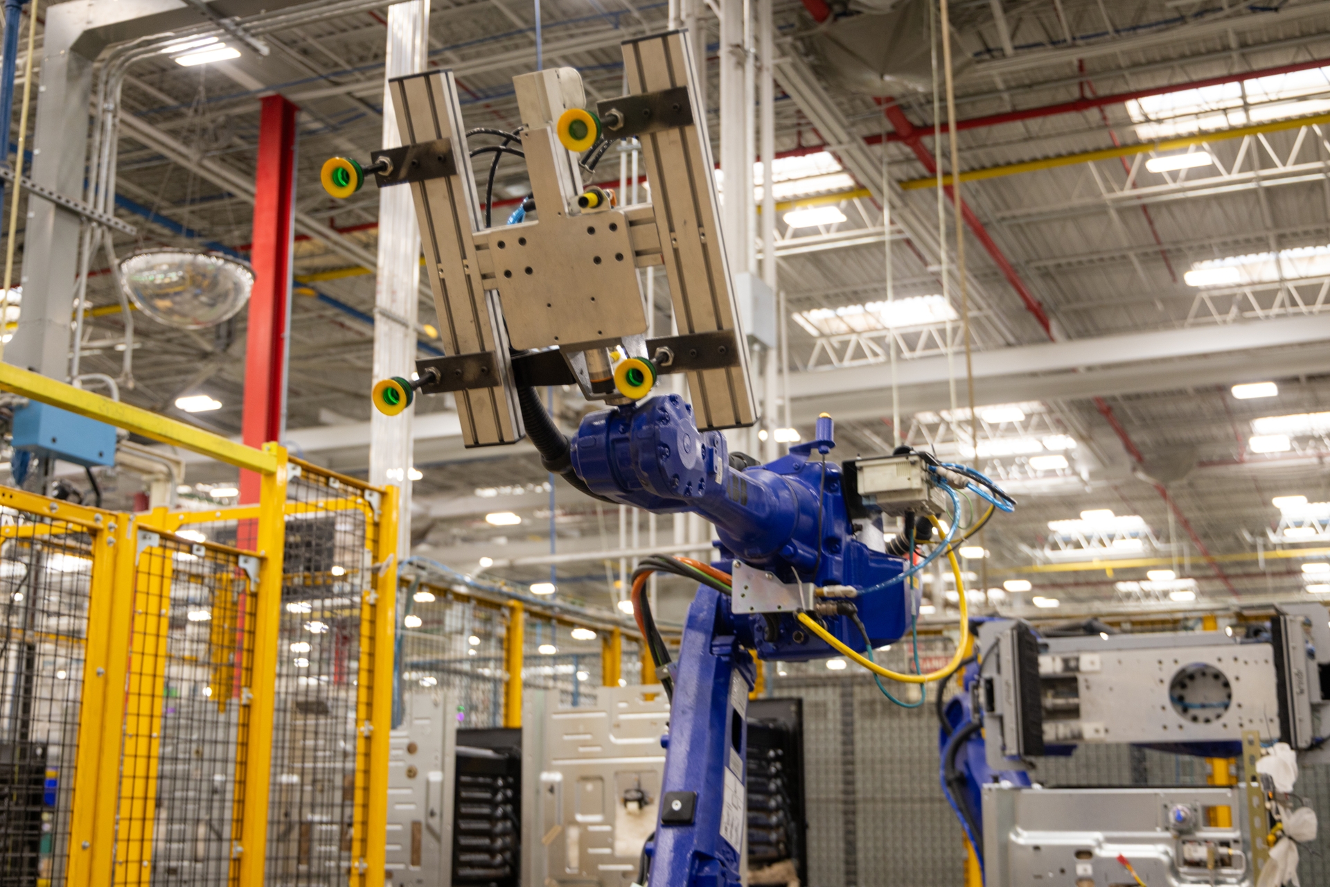 As part of the $180 million investment at Roper Corporation, a wholly owned subsidiary of GE Appliances, fixed and mobile robots were implemented to handle difficult and heavy jobs in the manufacturing process, which has improved the experience and quality of work for employees.