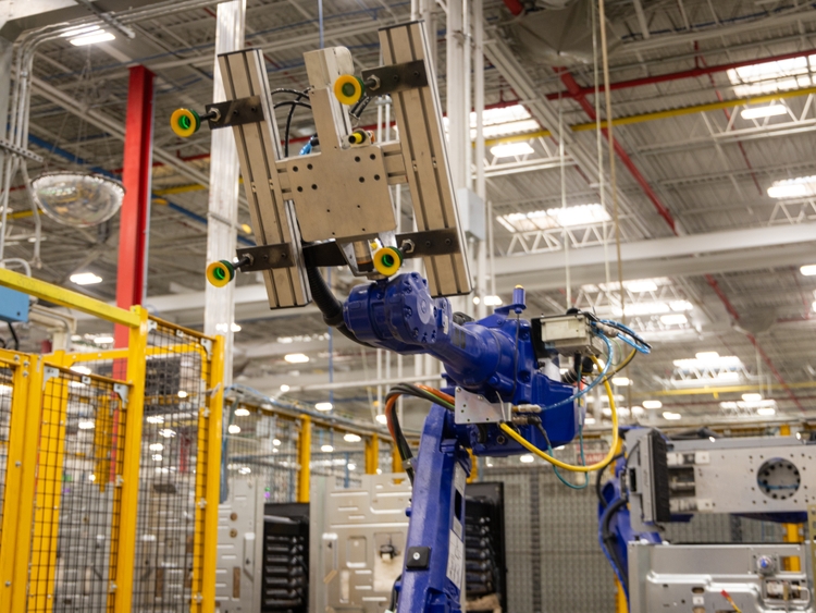 As part of the $180 million investment at Roper Corporation, a wholly owned subsidiary of GE Appliances, fixed and mobile robots were implemented to handle difficult and heavy jobs in the manufacturing process, which has improved the experience and quality of work for employees.