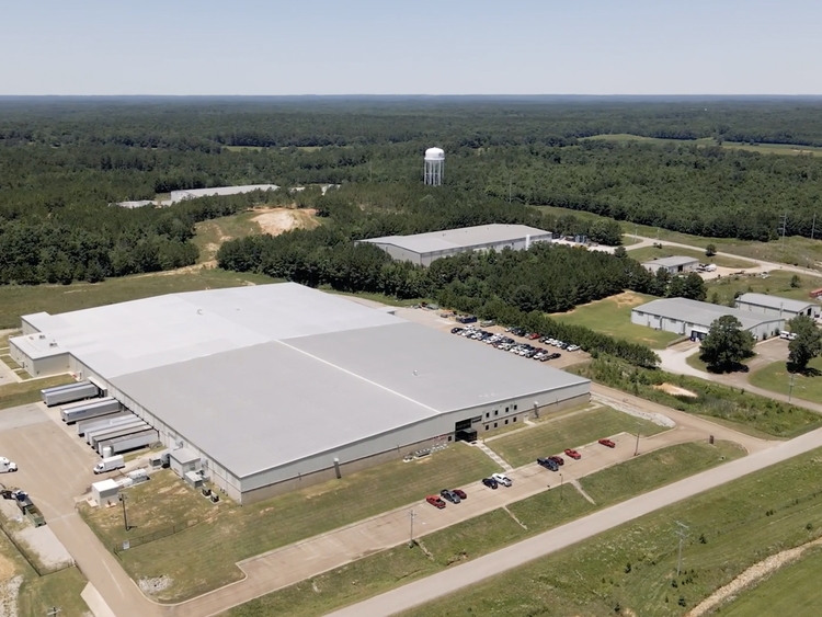 Selmer manufacturing plant aerial view.