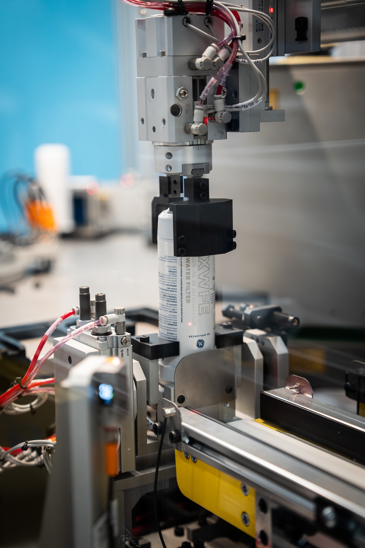 Precision machinery ensures consistency and performance in every GE Appliances water filter produced. The new manufacturing operation is GE A