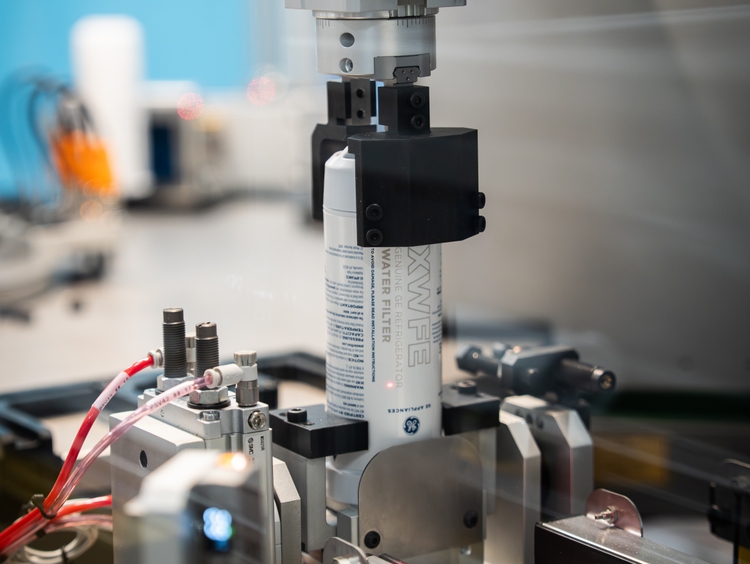 Precision machinery ensures consistency and performance in every GE Appliances water filter produced. The new manufacturing operation is GE A