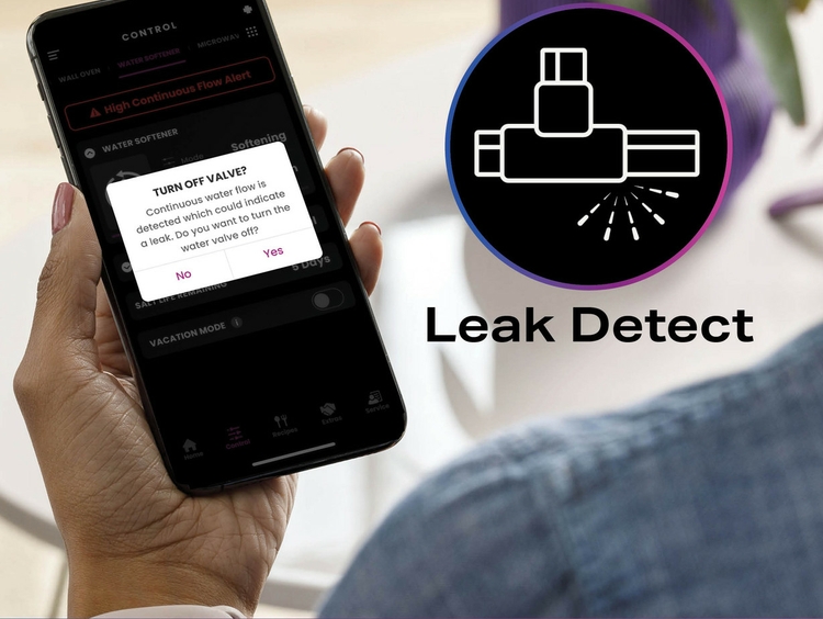 The automatic shutoff valve allows users to remotely monitor water usage and safeguard from water leaks with remote water shutoff.