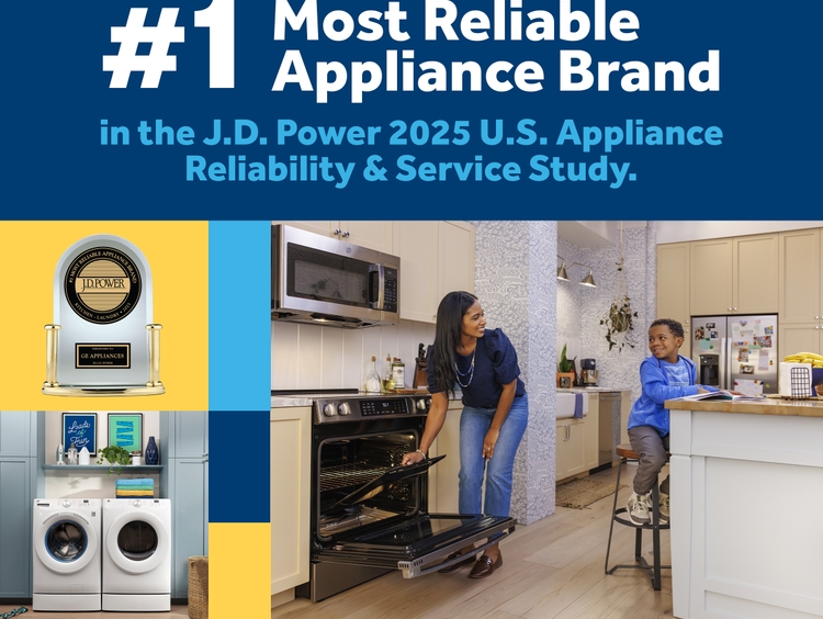 GE Appliances Recognized as the #1 Most Reliable Appliance Brand in the  J.D. Power 2025 U.S. Appliance Reliability & Service Study
