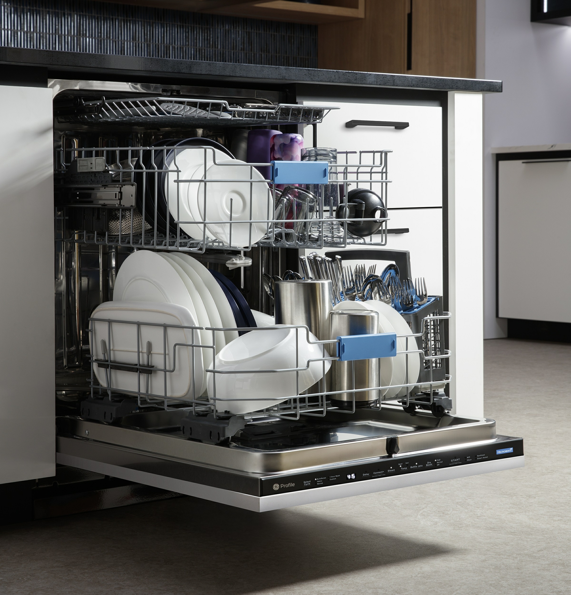 GE Profile ENERGY STAR Panel-Ready Top Control Stainless Interior Dishwasher with Microban Antimicrobial Technology