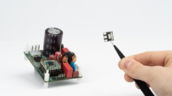 Texas Instruments Gallium Nitride GaN intelligent power module chip and a reference design.